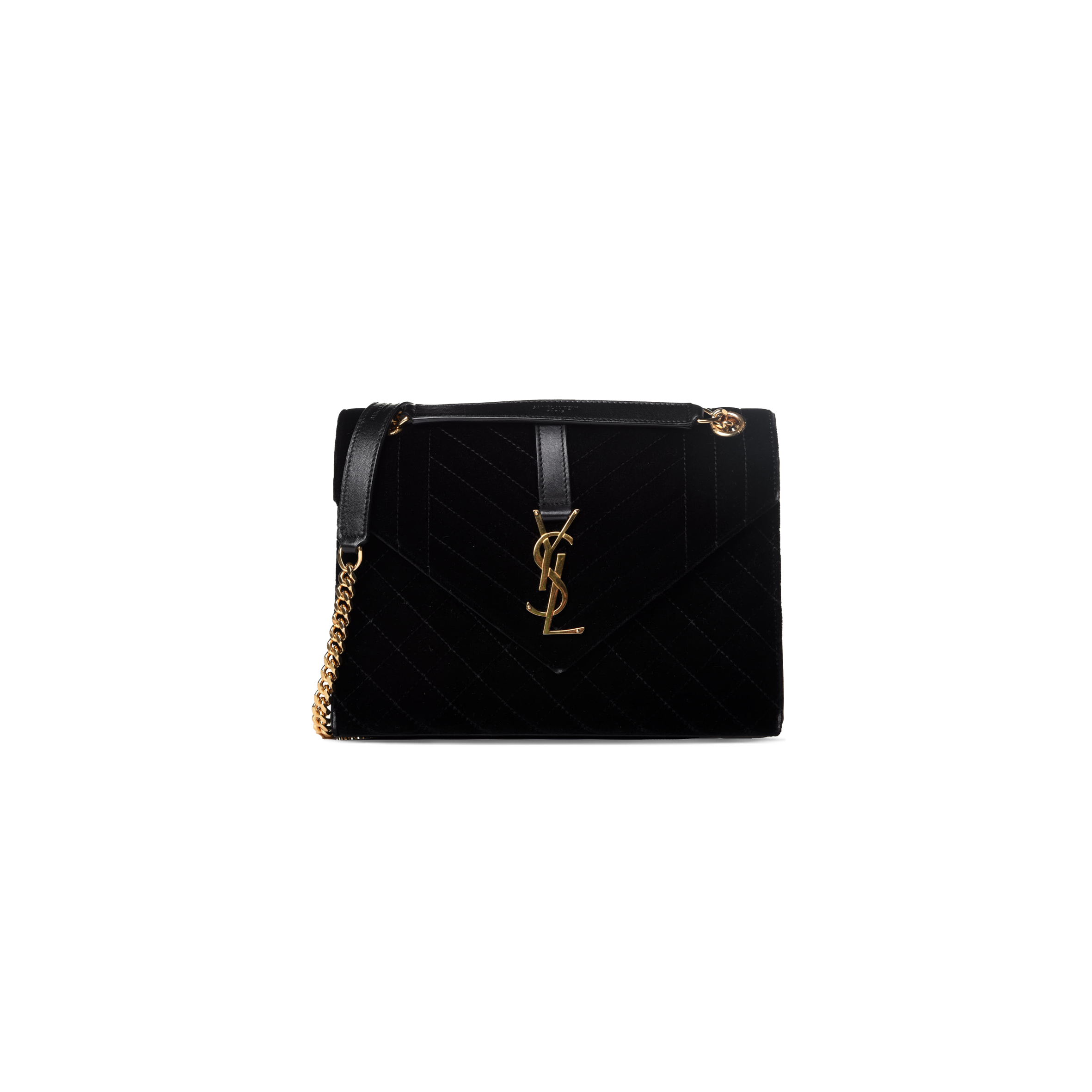 YSL ENVELOPE MEDIUM CHAIN BAG IN SUDE SHOULDER BAG 487206759478 (24*17.5*6cm)
